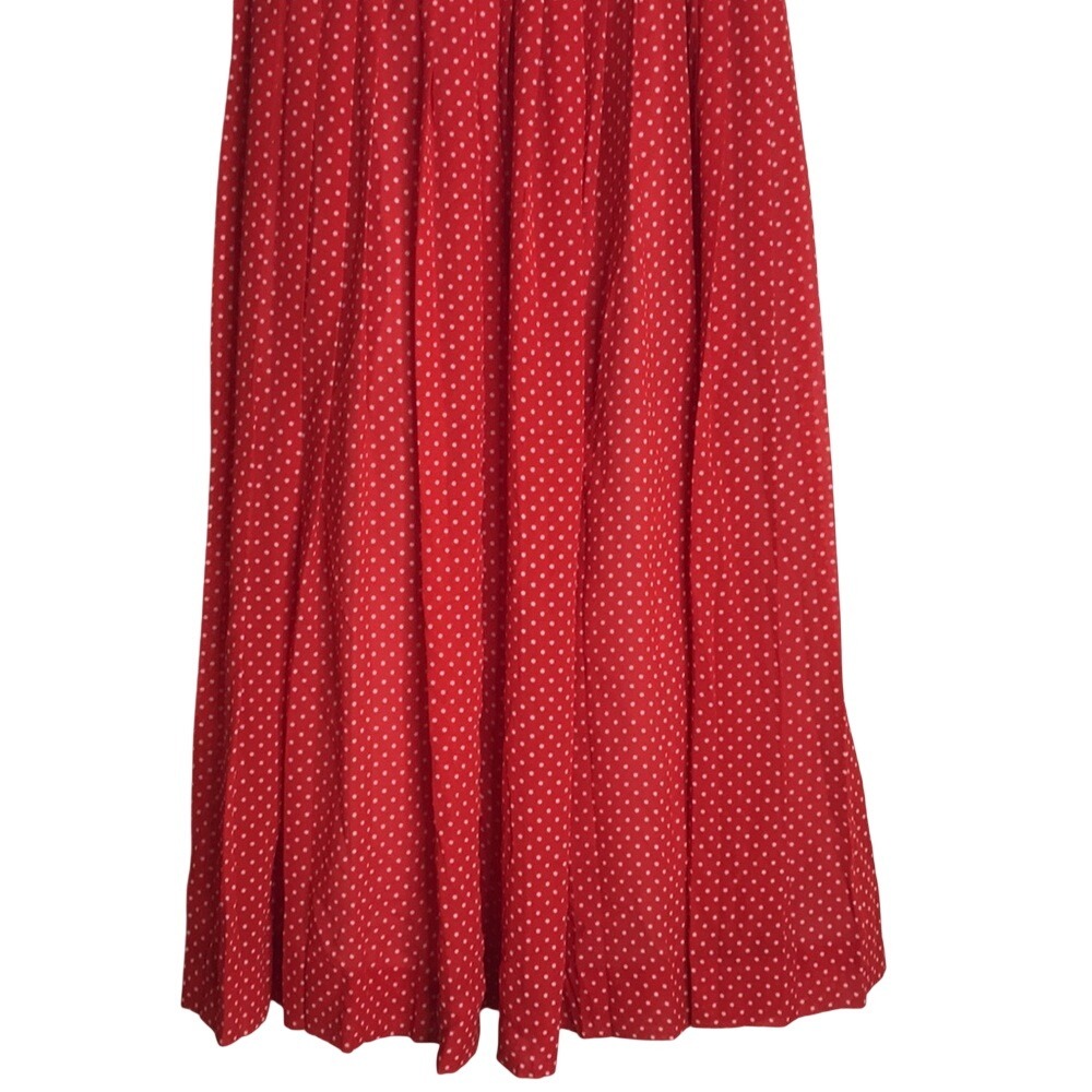 JH Collectibles Women's Pleated A-Line Skirt Red Polka Dot Size 4 - Picture 3 of 10